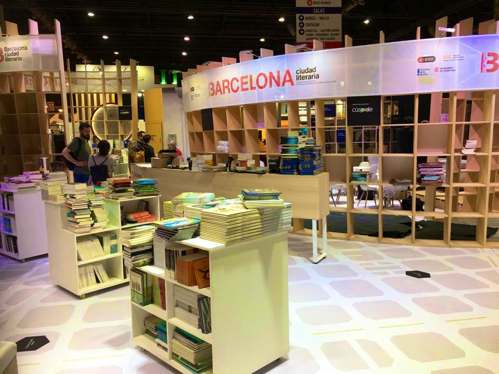 Opening day at the Barcelona stand of the 45th International Book Fair in Buenos Aires on (photo courtesy of Publisher's Guild)